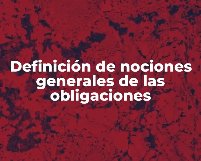 Definición de nociones generales de las obligaciones