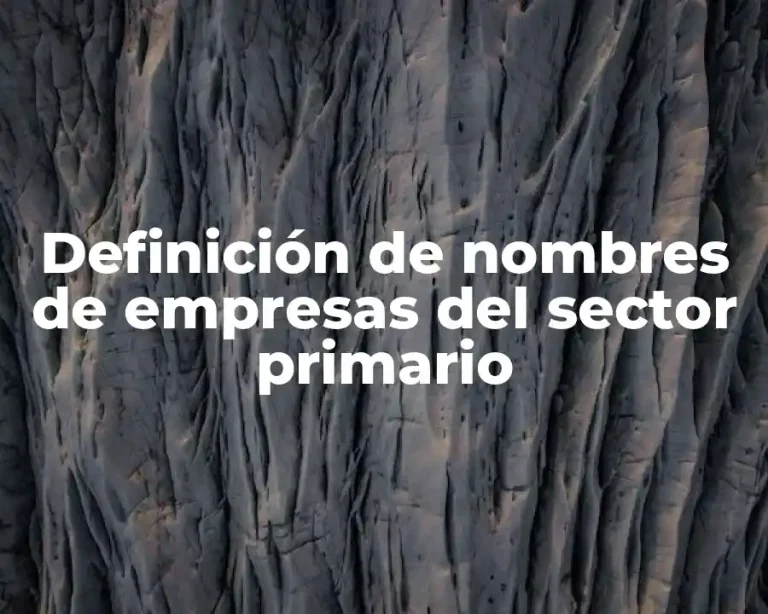 Definición de nombres de empresas del sector primario
