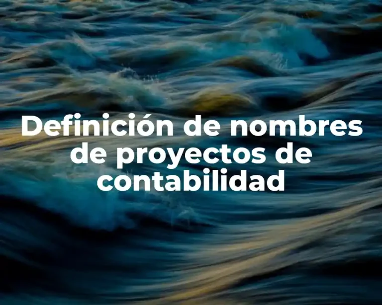 Definición de nombres de proyectos de contabilidad