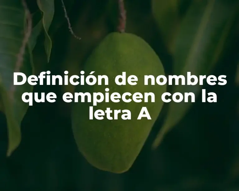 Definición de nombres que empiecen con la letra A