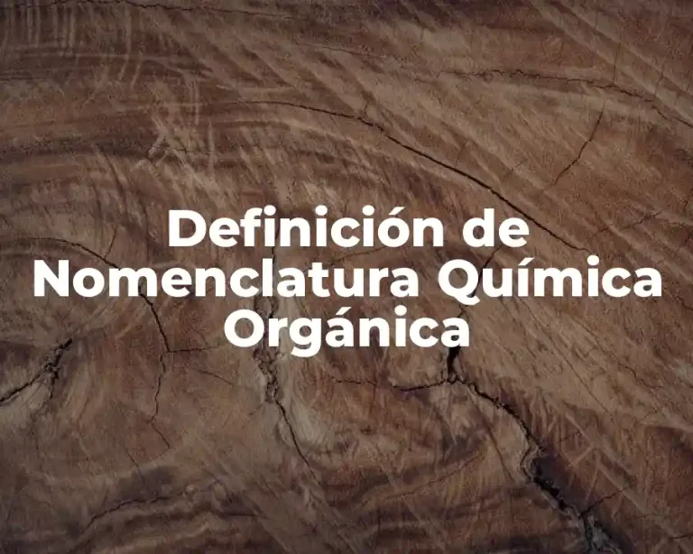 Definición de Nomenclatura Química Orgánica