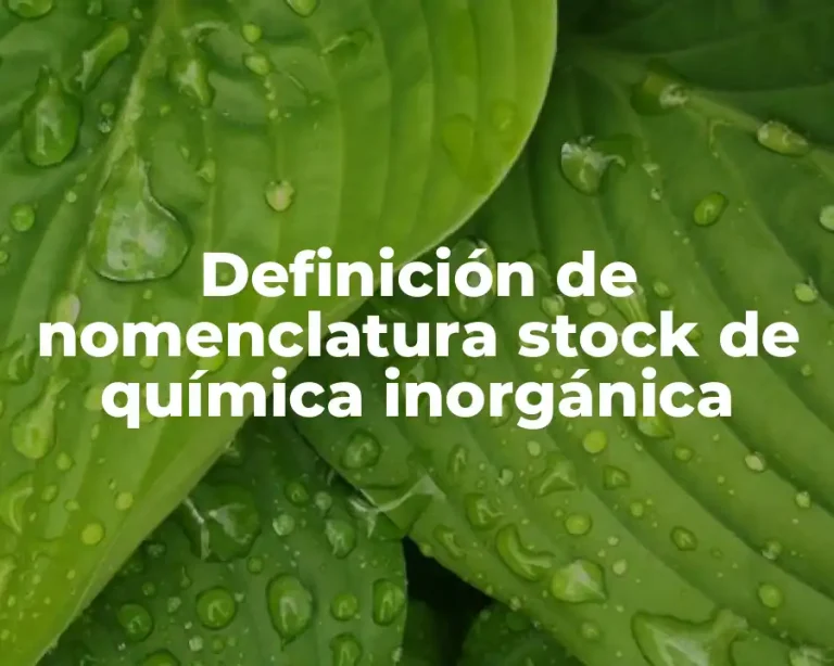 Definición de nomenclatura stock de química inorgánica