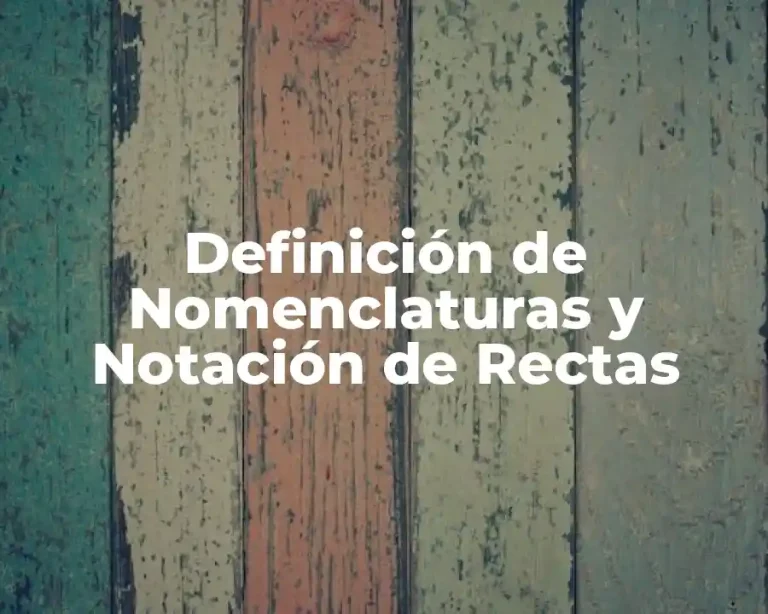 Definición de Nomenclaturas y Notación de Rectas