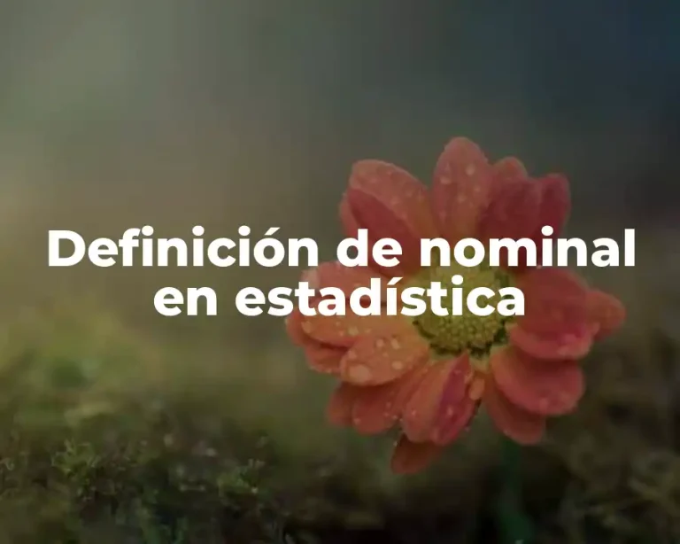 Definición de nominal en estadística