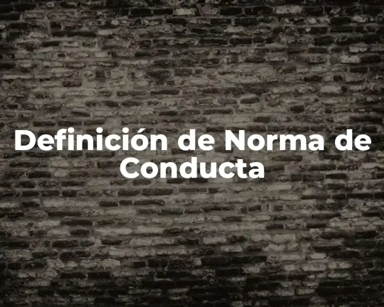 Definición de Norma de Conducta