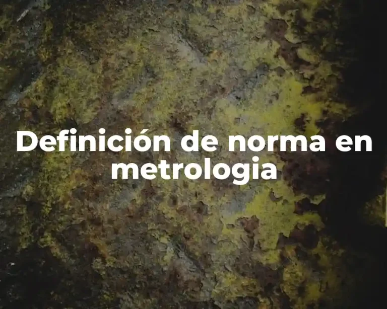 Definición de norma en metrologia