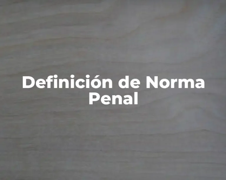 Definición de Norma Penal
