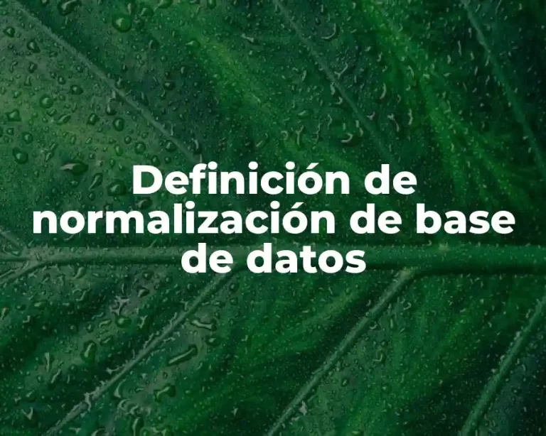 Definición de normalización de base de datos