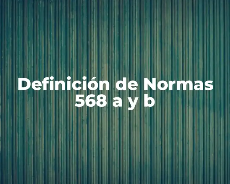Definición de Normas 568 a y b