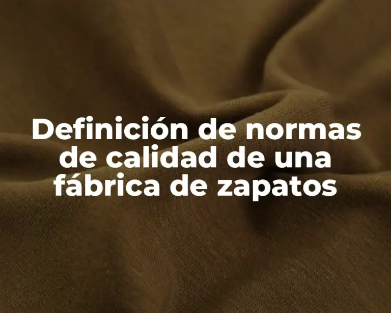 Definición de normas de calidad de una fábrica de zapatos