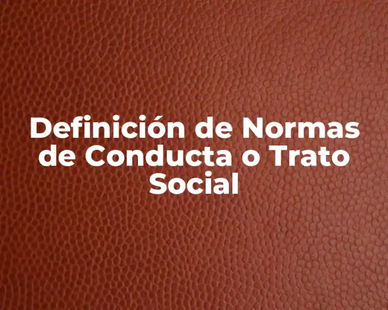 Definición de Normas de Conducta o Trato Social