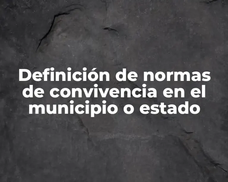 Definición de normas de convivencia en el municipio o estado