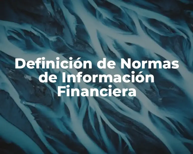Definición de Normas de Información Financiera