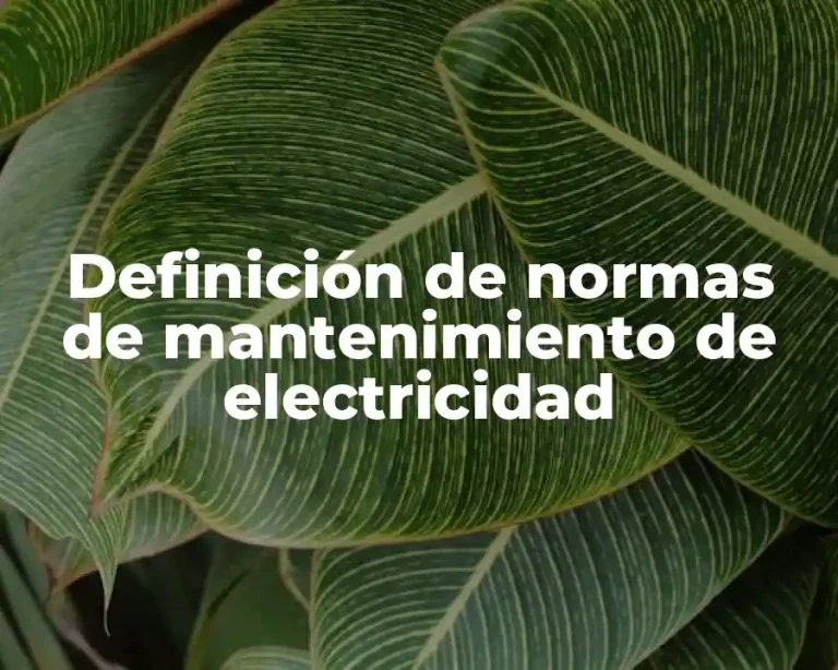 Definición de normas de mantenimiento de electricidad