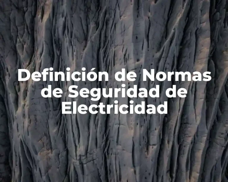 Definición de Normas de Seguridad de Electricidad