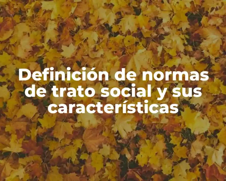 Definición de normas de trato social y sus características