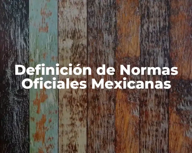 Definición de Normas Oficiales Mexicanas