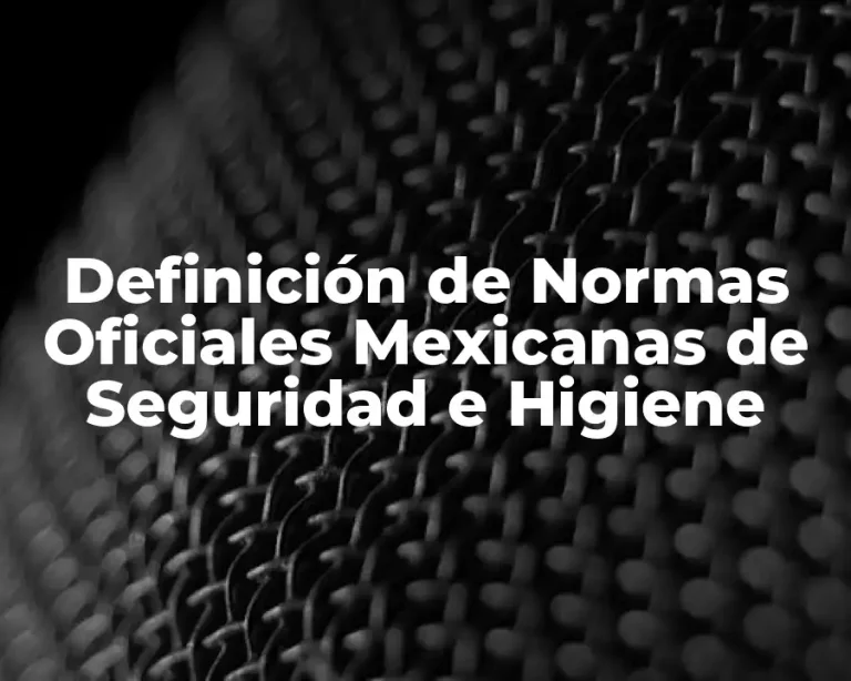 Definición de Normas Oficiales Mexicanas de Seguridad e Higiene