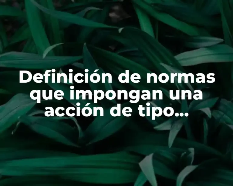 Definición de normas que impongan una acción de tipo prohibido