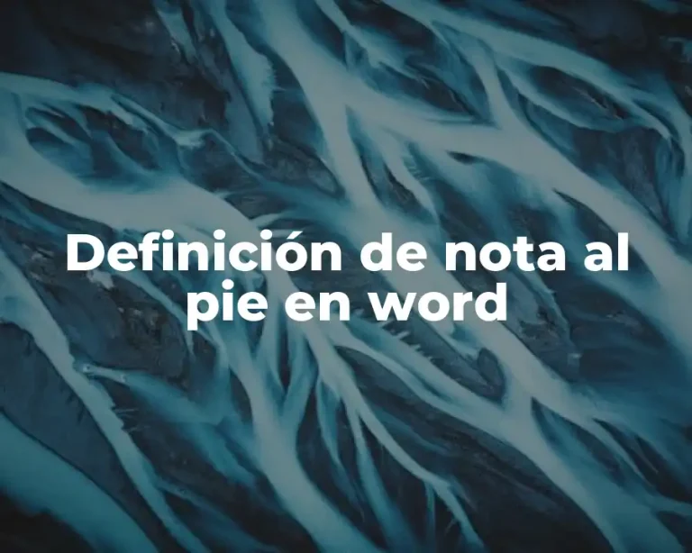Definición de nota al pie en word