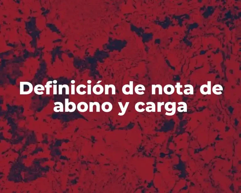 Definición de nota de abono y carga