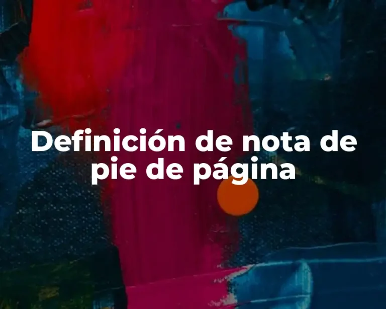 Definición de nota de pie de página