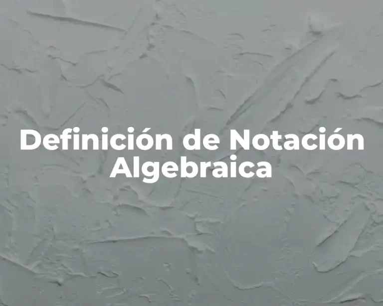 Definición de Notación Algebraica