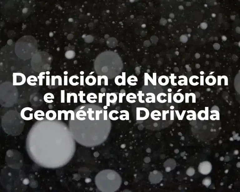 Definición de Notación e Interpretación Geométrica Derivada