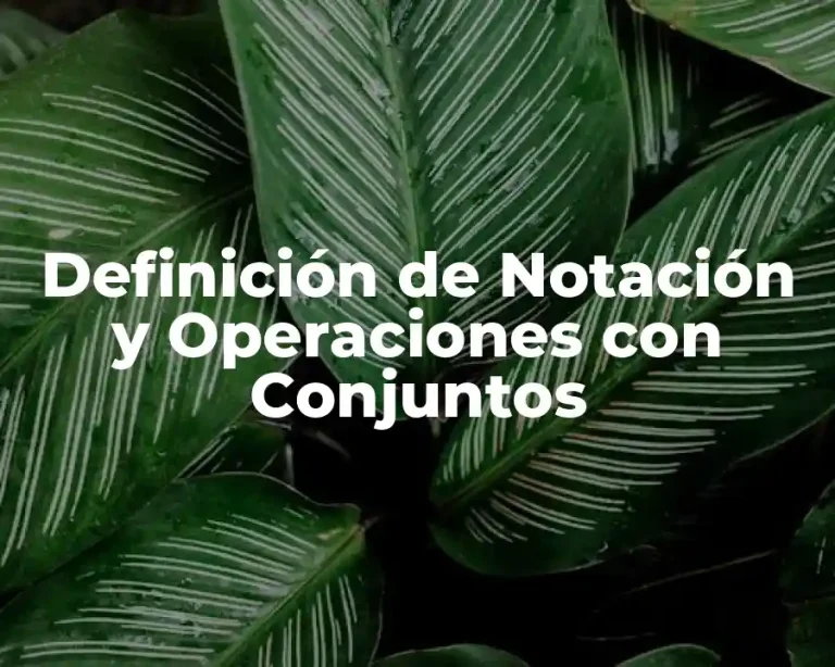 Definición de Notación y Operaciones con Conjuntos
