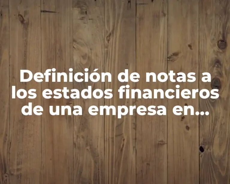 Definición de notas a los estados financieros de una empresa en Ecuador