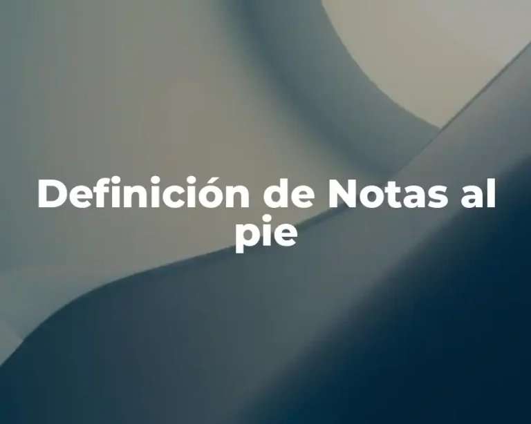 Definición de Notas al pie