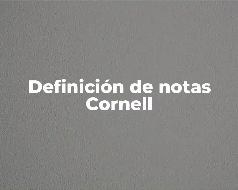 Definición de notas Cornell