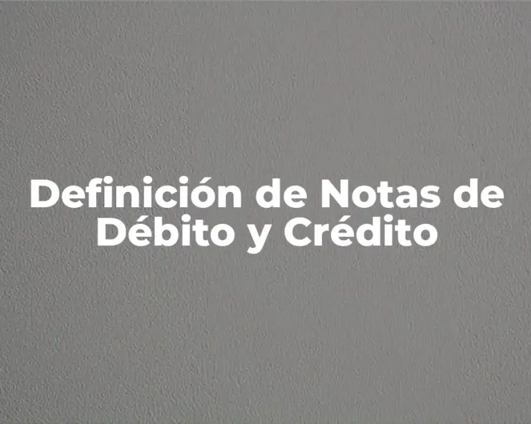 Definición de Notas de Débito y Crédito