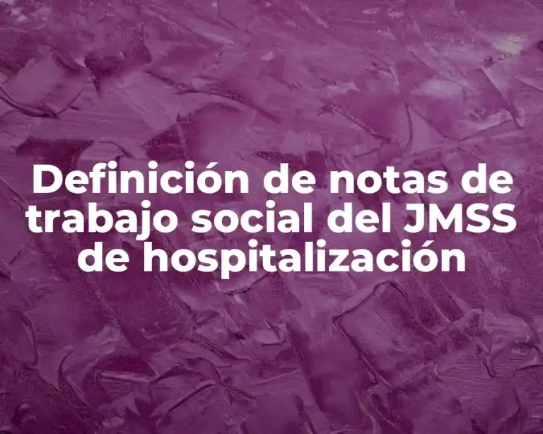 Definición de notas de trabajo social del JMSS de hospitalización