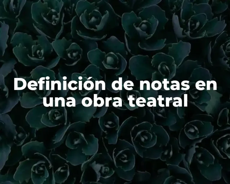 Definición de notas en una obra teatral