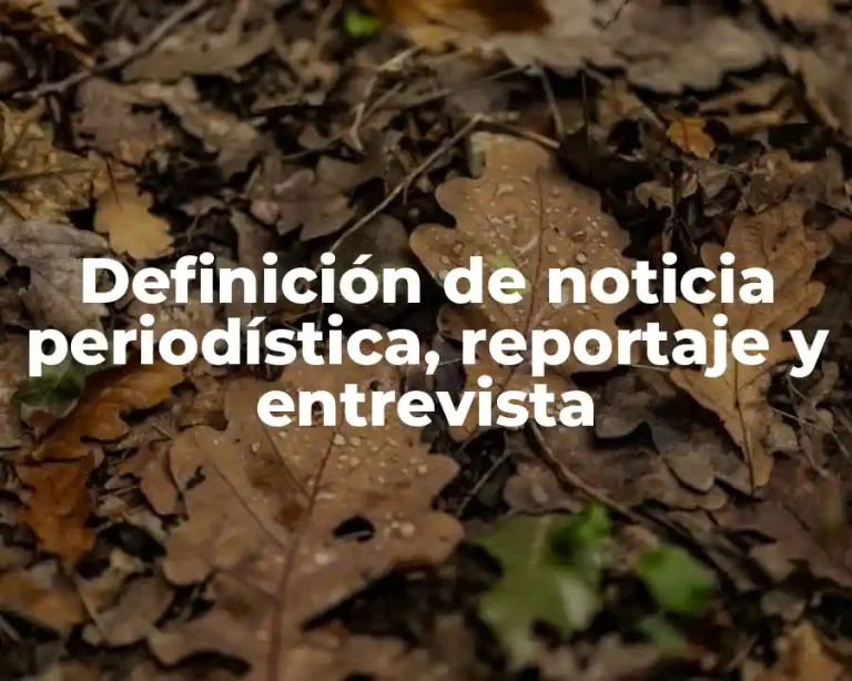 Definición de noticia periodística, reportaje y entrevista