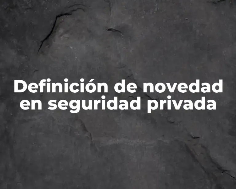 Definición de novedad en seguridad privada