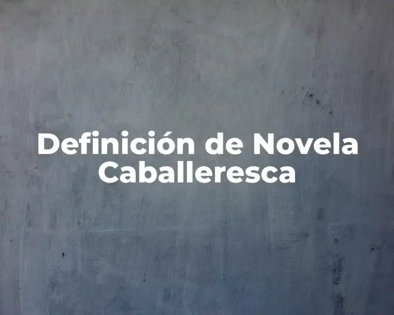 Definición de Novela Caballeresca