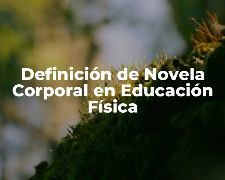 Definición de Novela Corporal en Educación Física