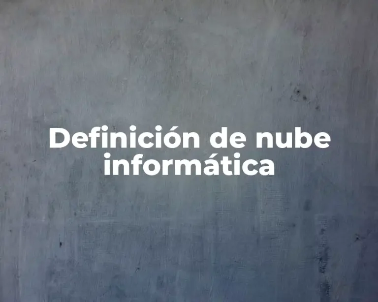Definición de nube informática