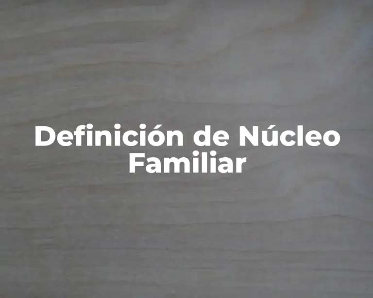 Definición de Núcleo Familiar