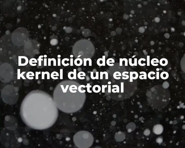Definición de núcleo kernel de un espacio vectorial