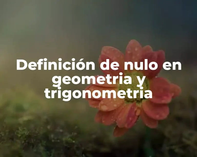 Definición de nulo en geometria y trigonometria