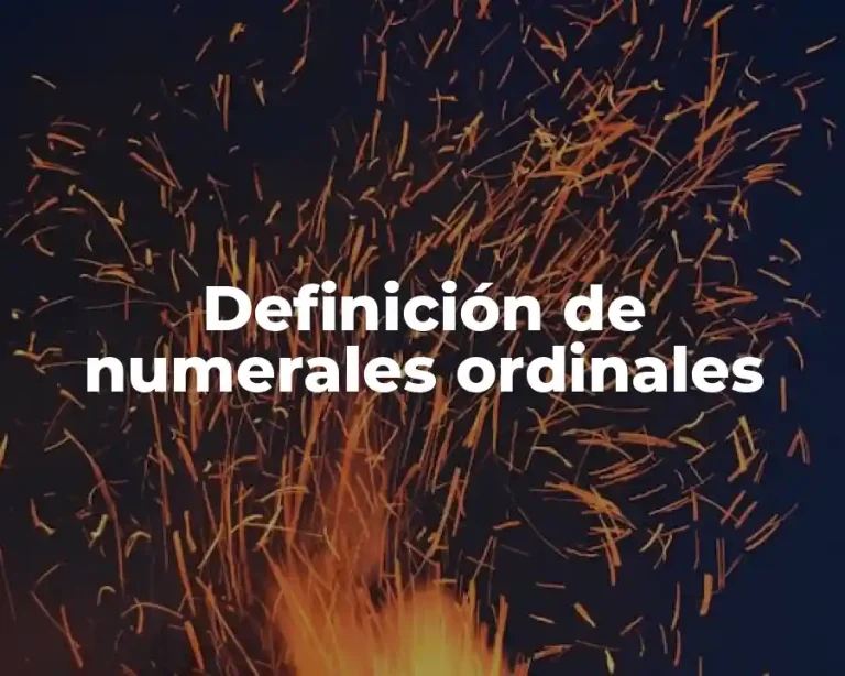 Definición de numerales ordinales