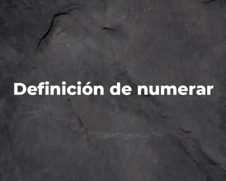 Definición de numerar
