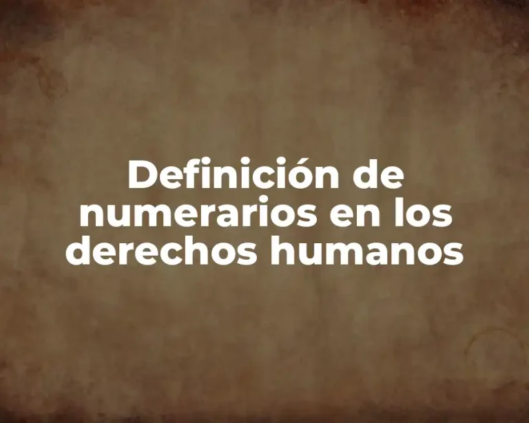Definición de numerarios en los derechos humanos