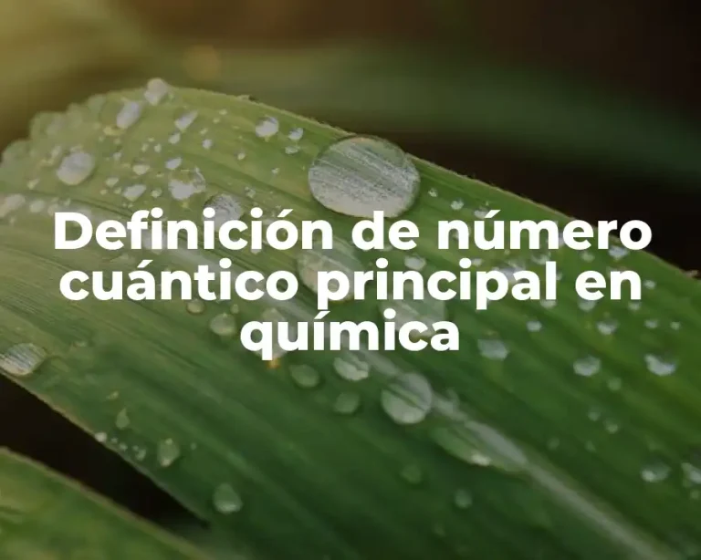 Definición de número cuántico principal en química