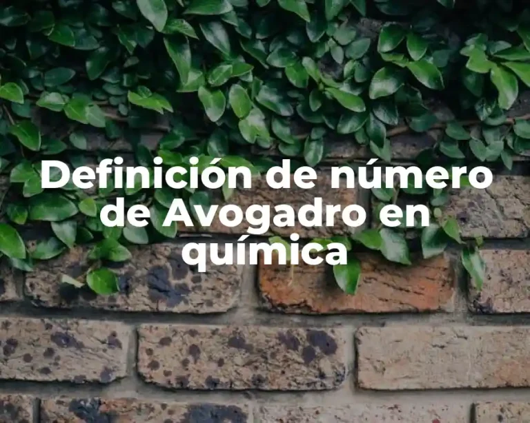 Definición de número de Avogadro en química