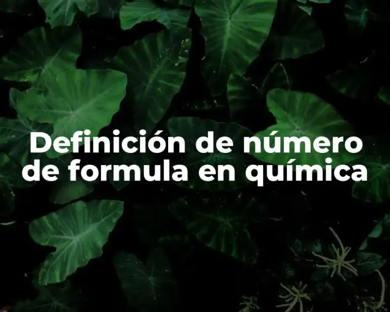 Definición de número de formula en química