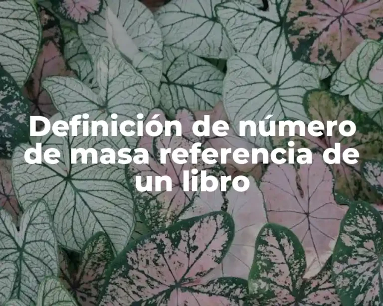 Definición de número de masa referencia de un libro